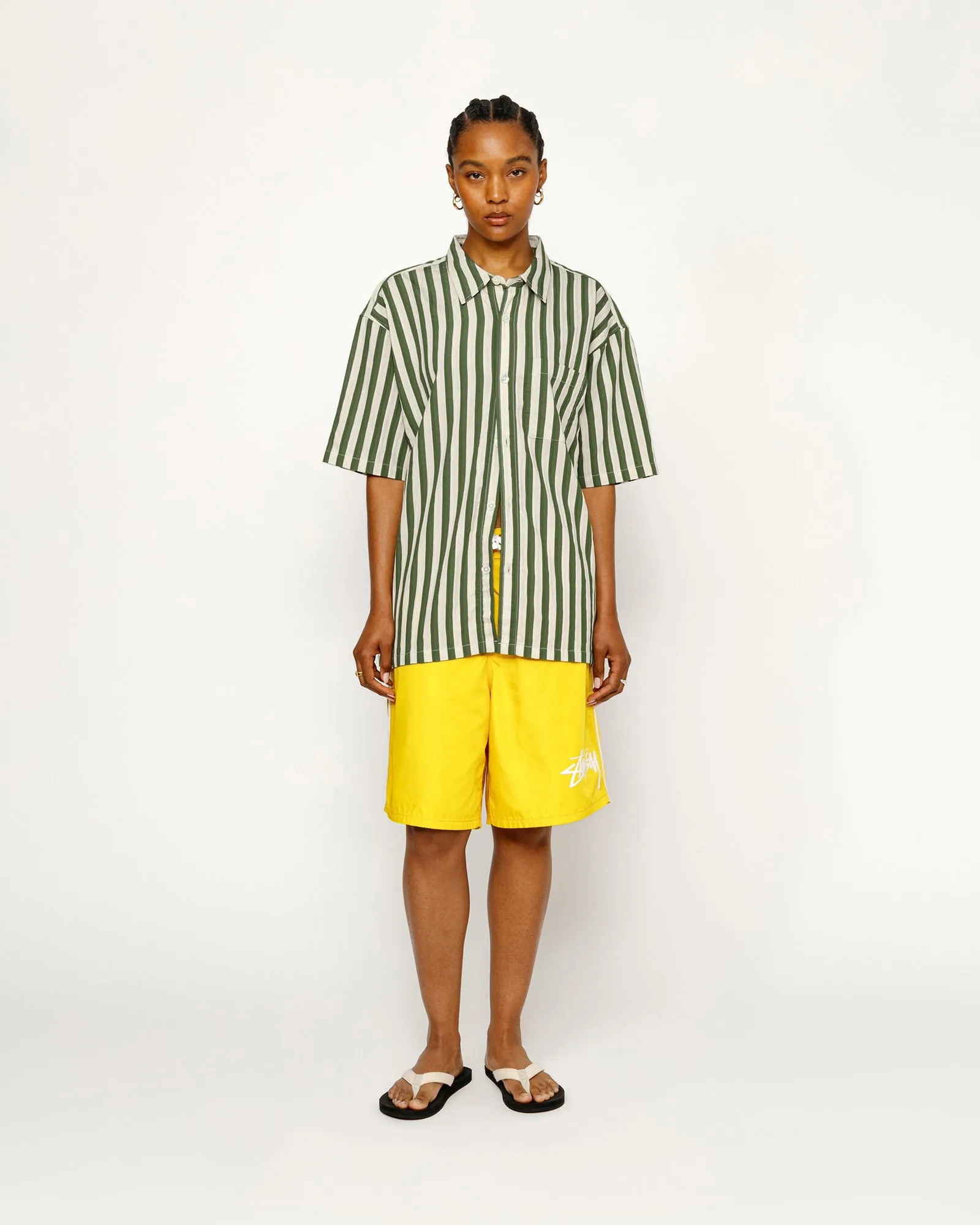 BOXY FLAT HEM SHIRT STRIPED