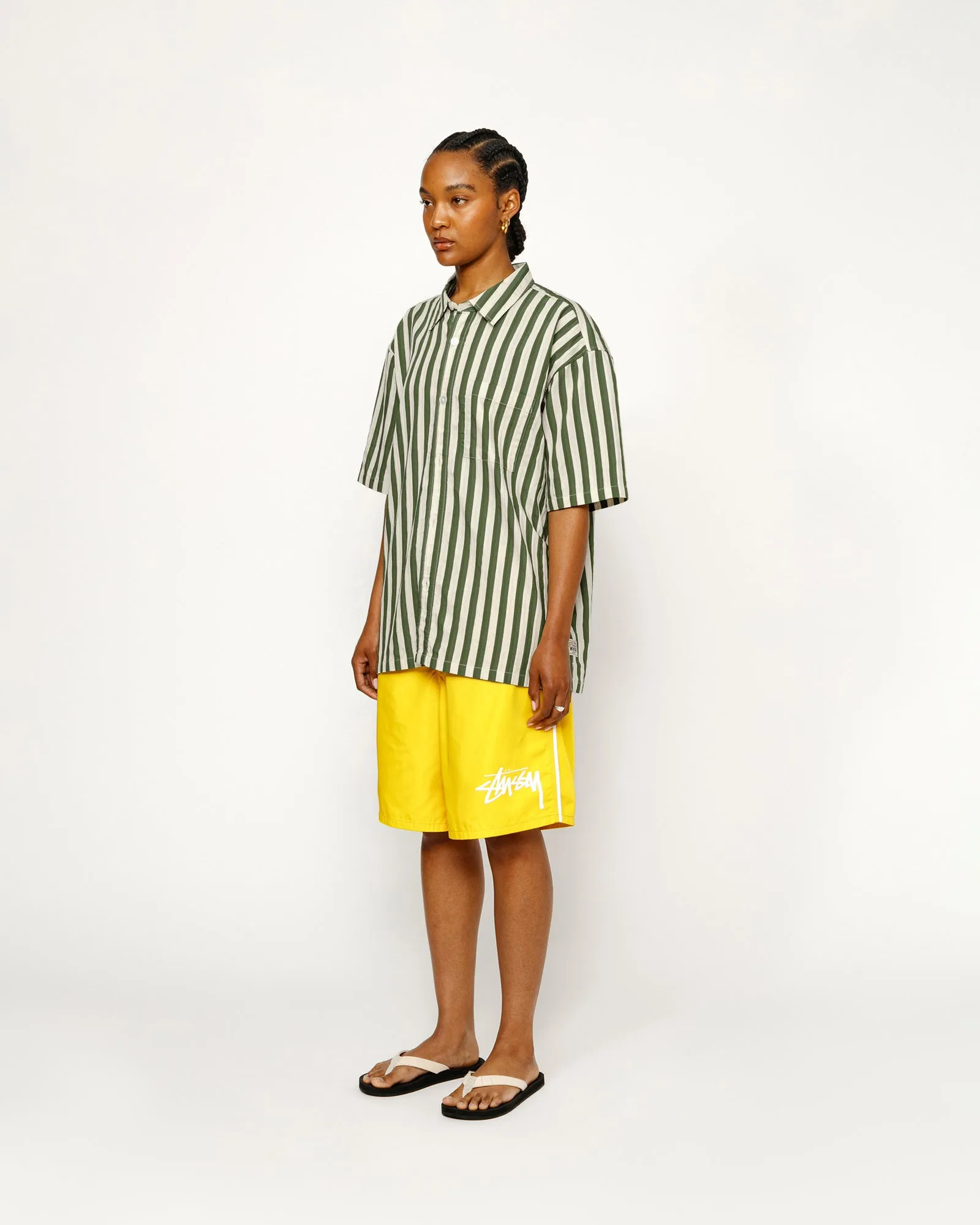 BOXY FLAT HEM SHIRT STRIPED