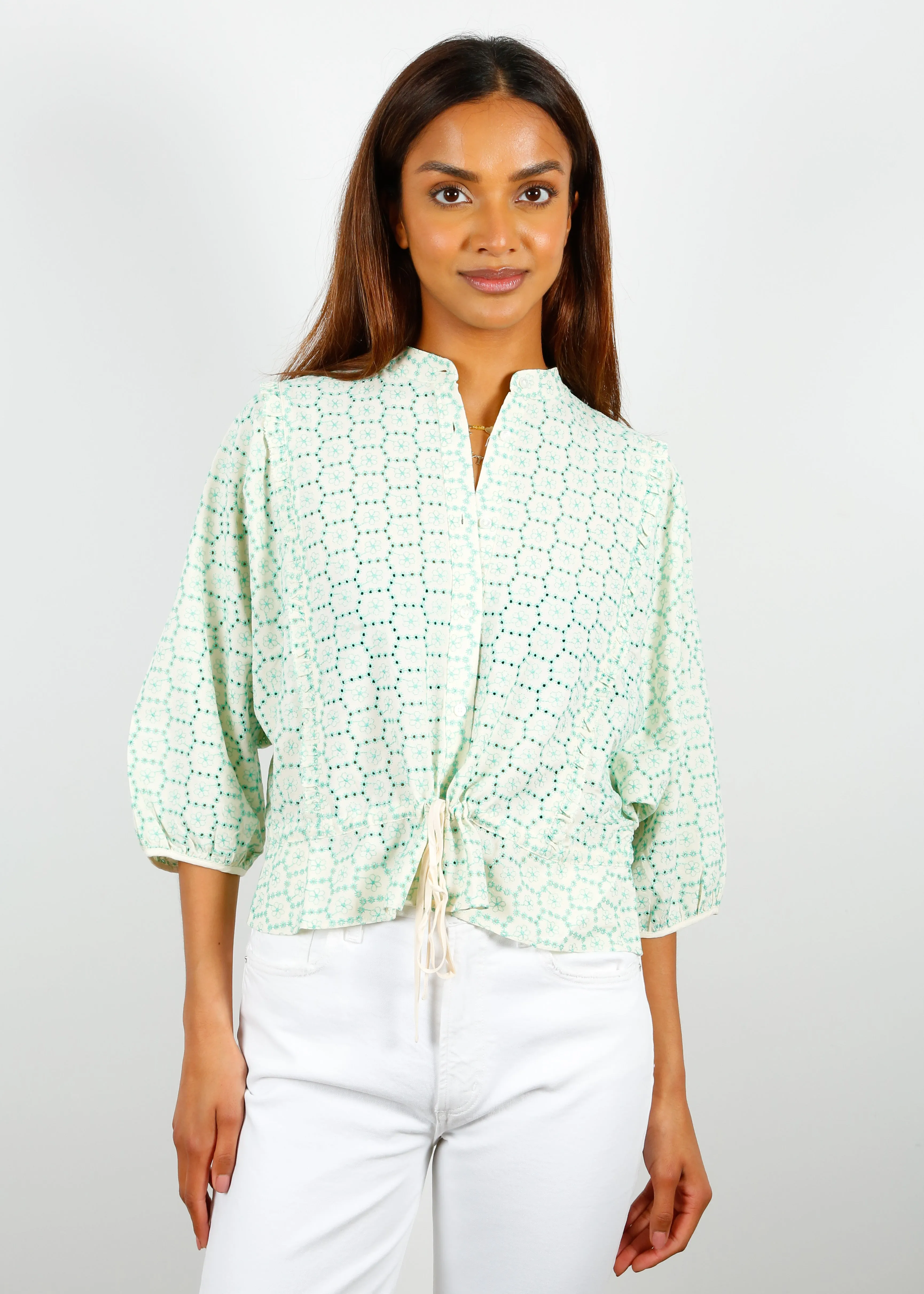 BR Houston Printed Top in Spring Green