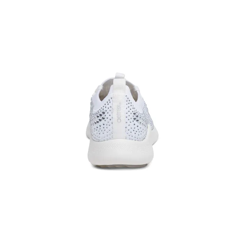 Carly Lace Up Sneaker in White Sparkle