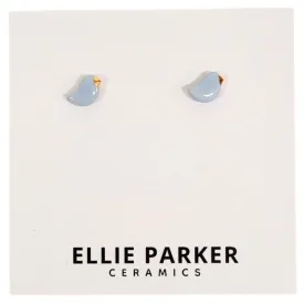 Ceramic Stud Earrings - Blue Birdies