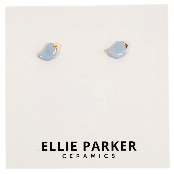 Ceramic Stud Earrings - Blue Birdies