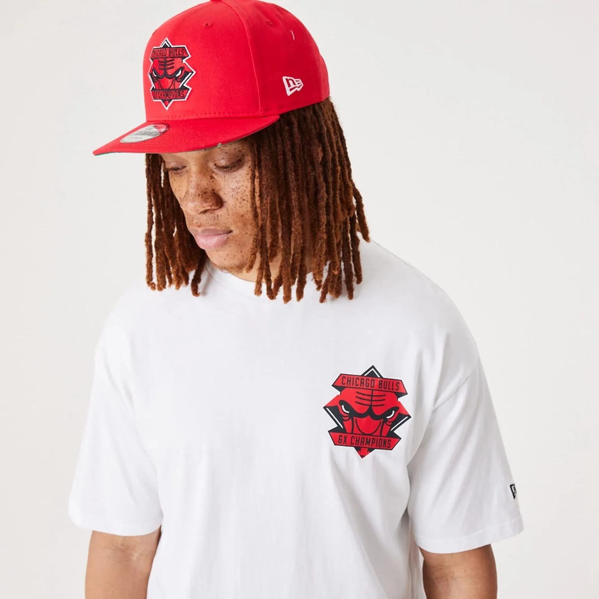 Chicago Bulls NBA Championship White Oversized T-Shirt