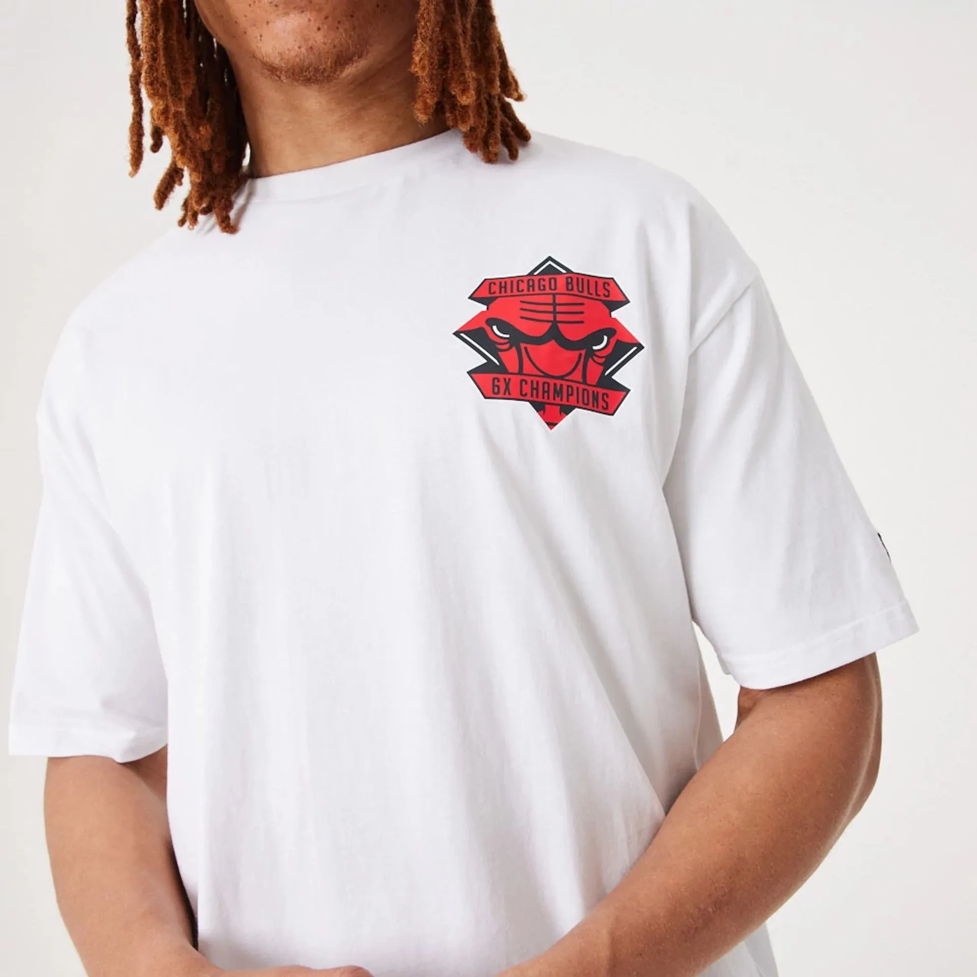 Chicago Bulls NBA Championship White Oversized T-Shirt