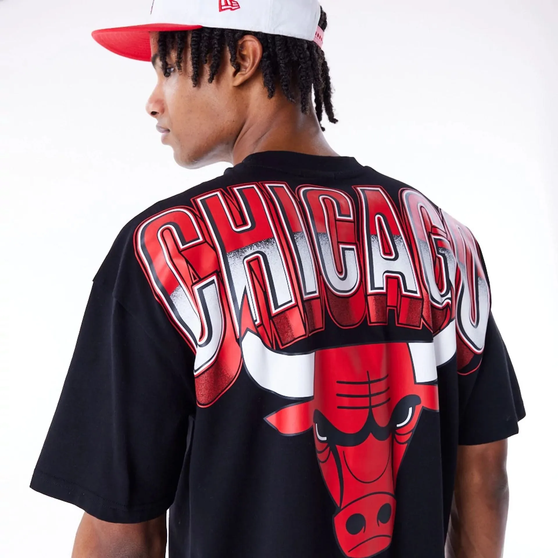 Chicago Bulls NBA Tech Black Oversized T-Shirt