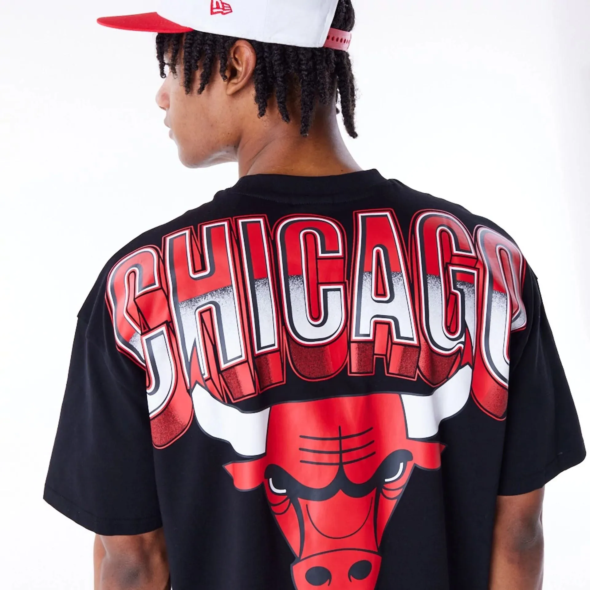 Chicago Bulls NBA Tech Black Oversized T-Shirt