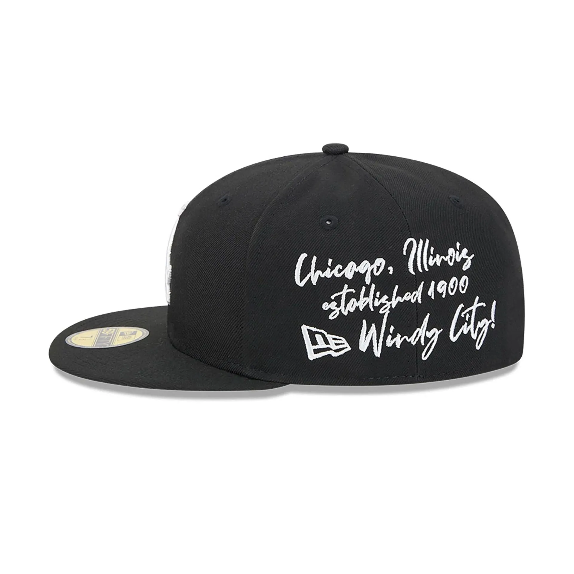 Chicago White Sox Team Verbiage Black 59FIFTY Fitted Cap