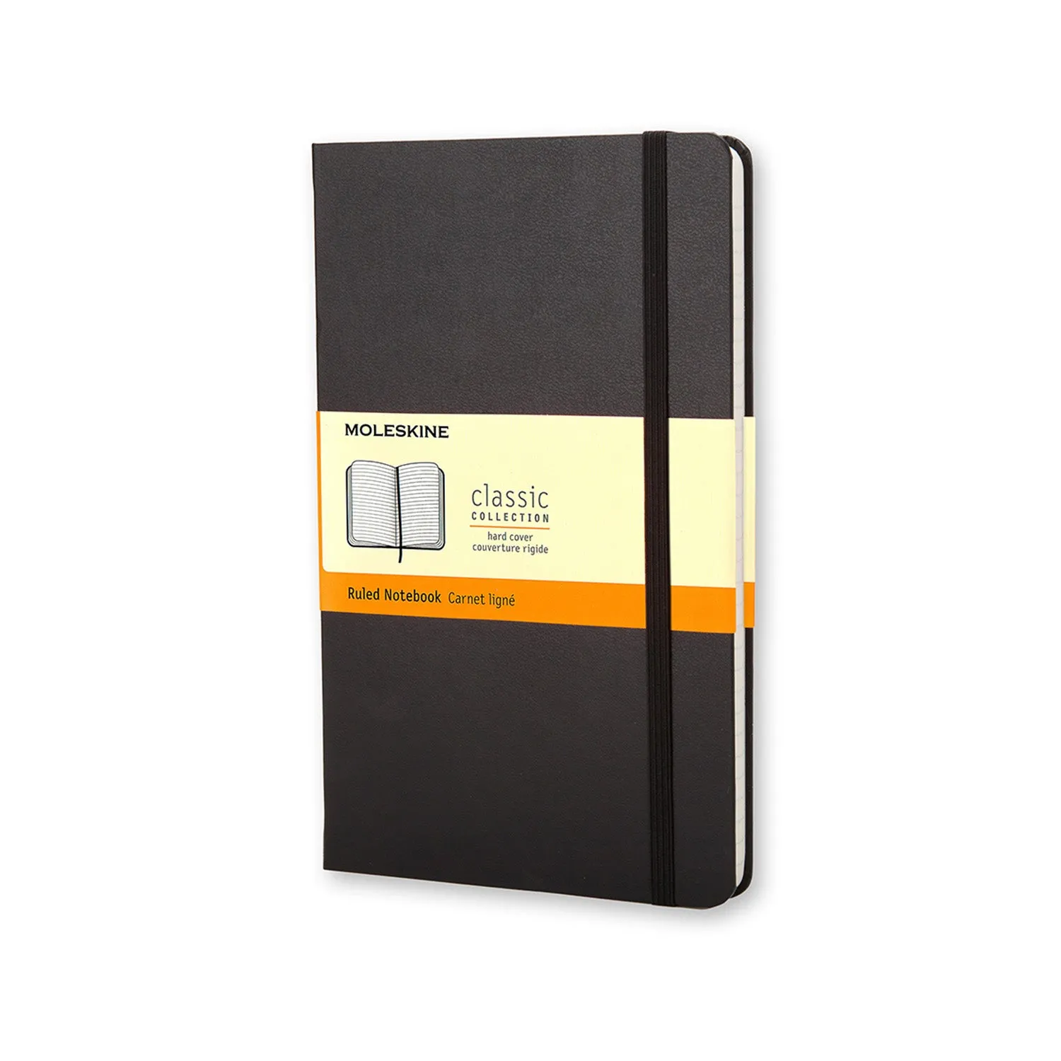 Classic Notebook, Hard Cover, Pocket, Lined, Black