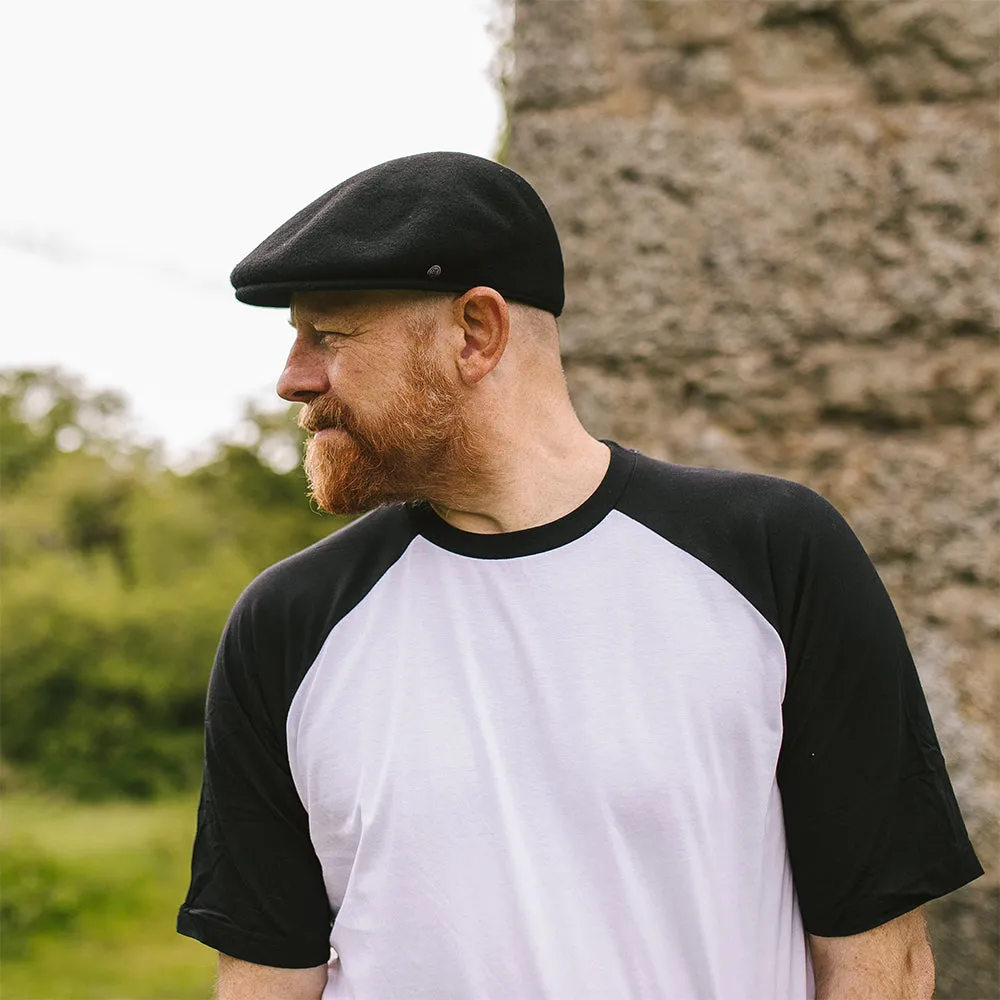 Classic Wool Flat Cap - Black