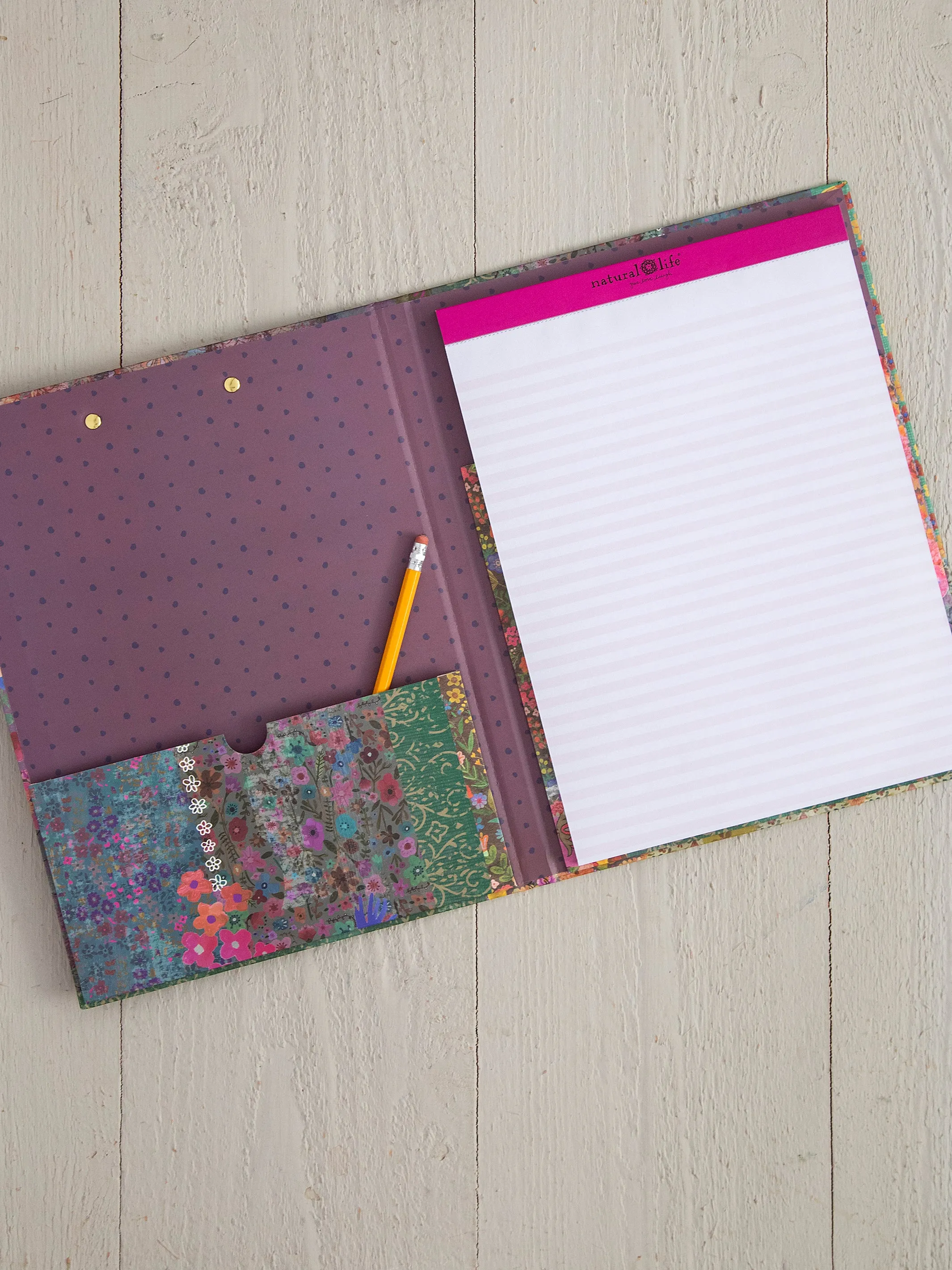 Clipfolio with Notepad - Patchwork