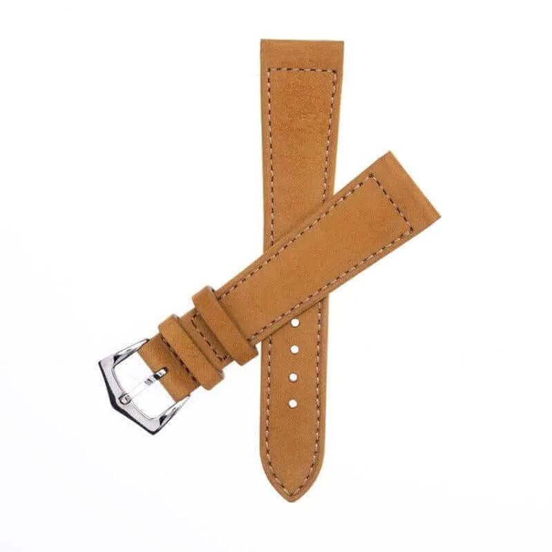 Cognac Nabuck Leather Watch Strap