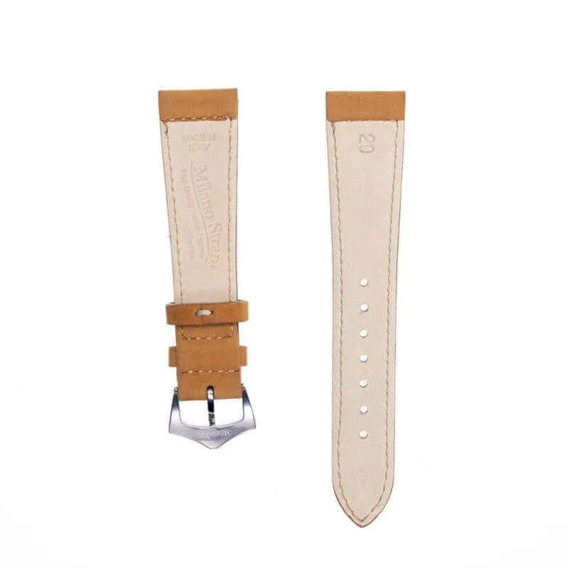 Cognac Nabuck Leather Watch Strap