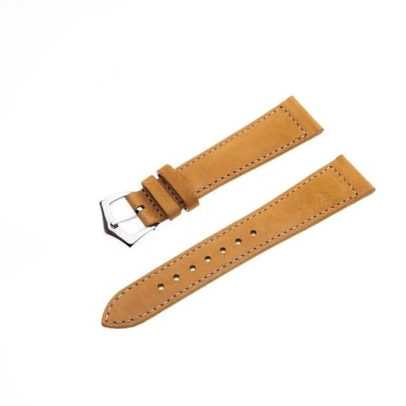 Cognac Nabuck Leather Watch Strap