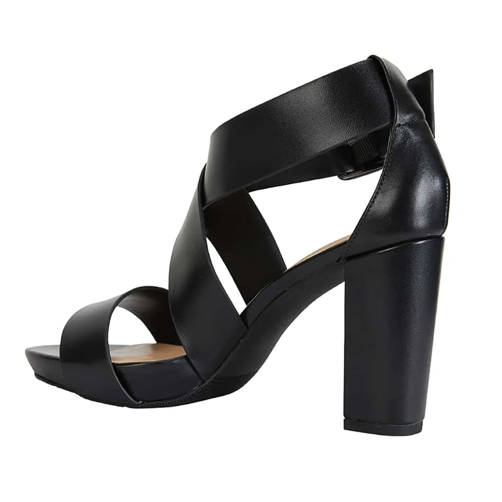 Congo Heel in Black Leather