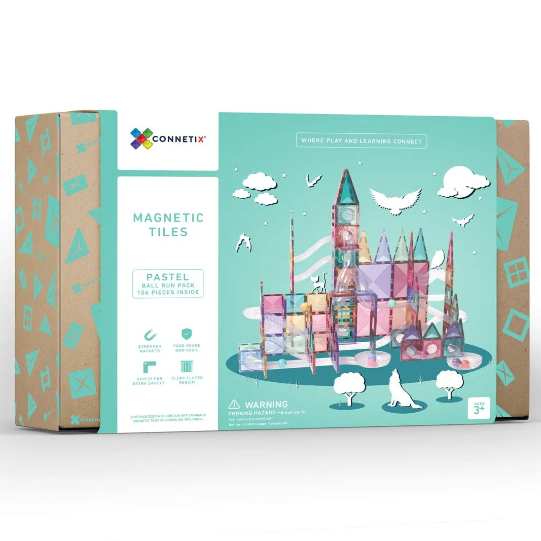 Connetix Tiles - 106 Piece Ball Run Pack - Pastel