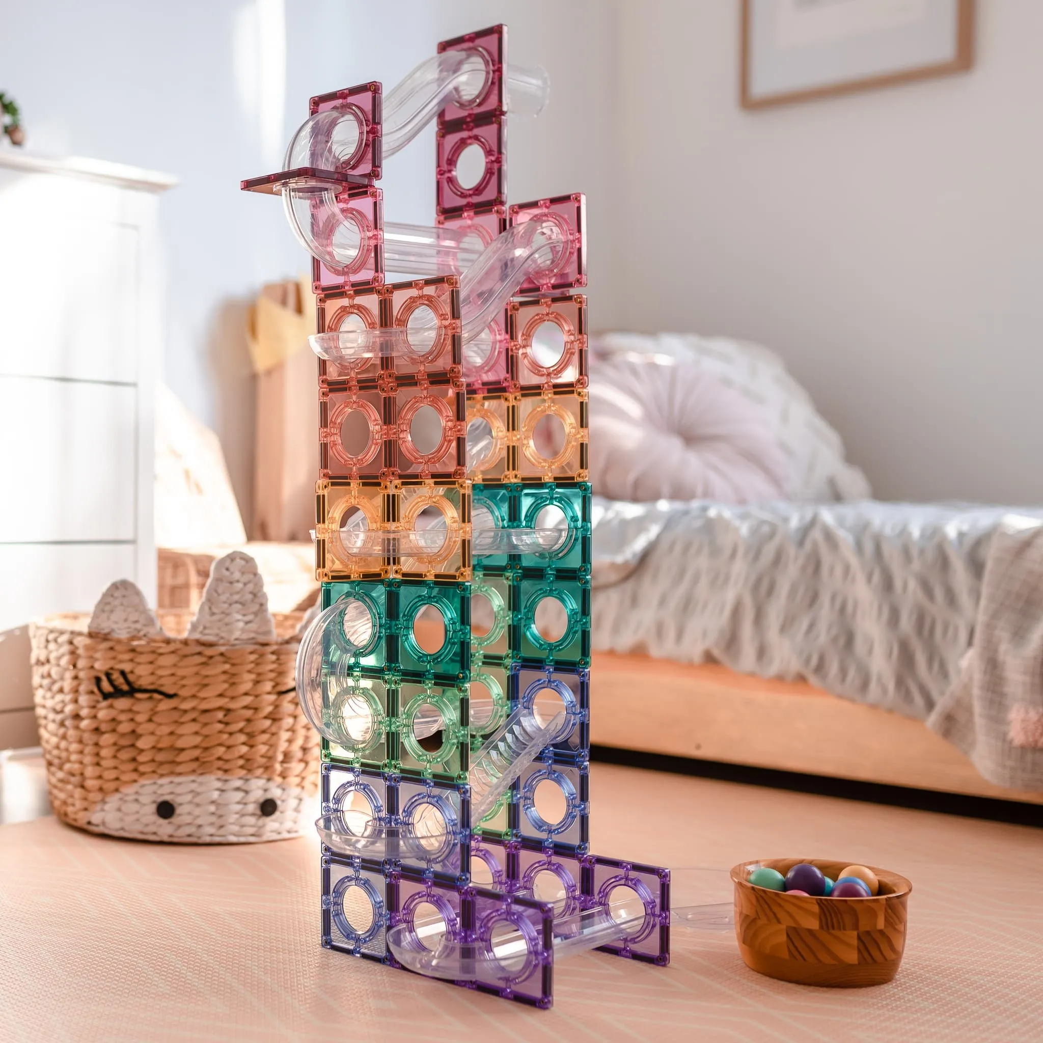 Connetix Tiles - 106 Piece Pastel Ball Run Pack