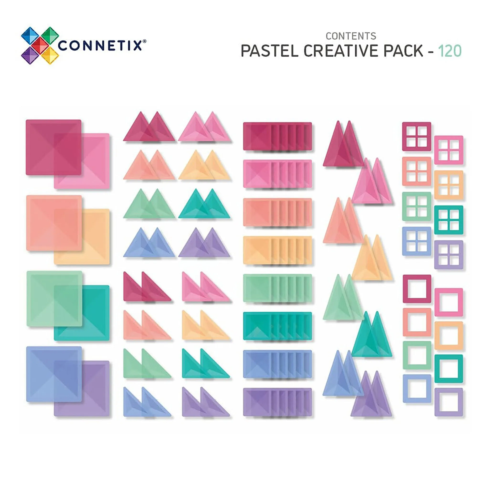 Connetix Tiles - 120 Piece Pastel Creative Pack