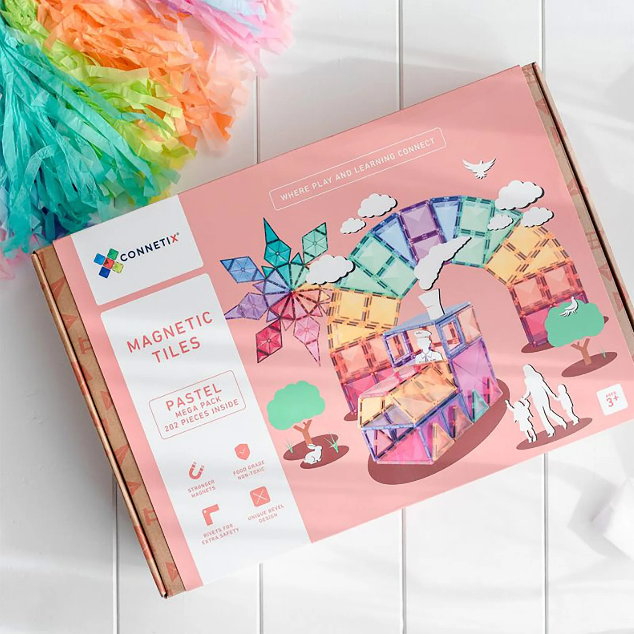 Connetix Tiles - 202 Pastel Mega Pack