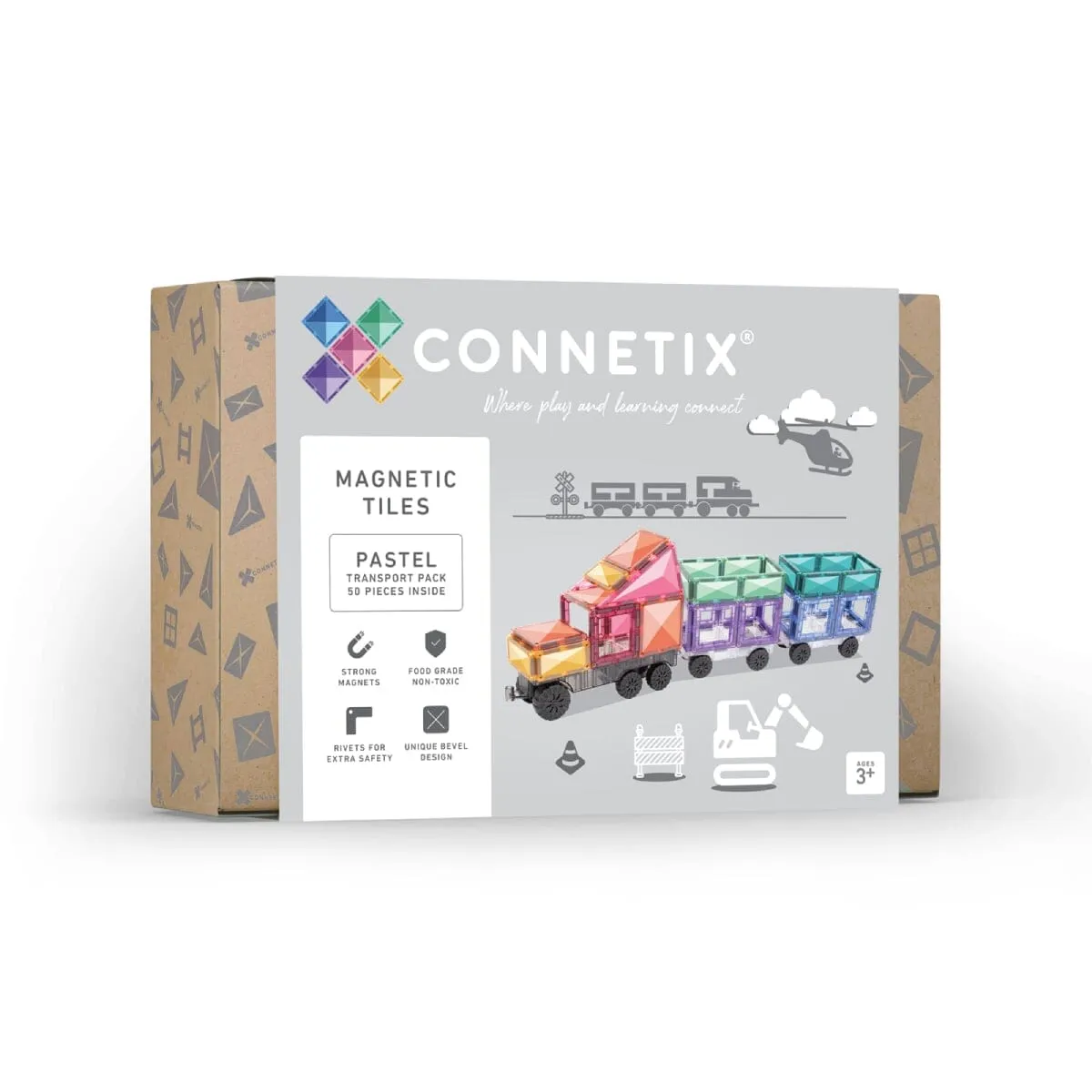 Connetix Tiles - Pastel Transport Pack 50pc