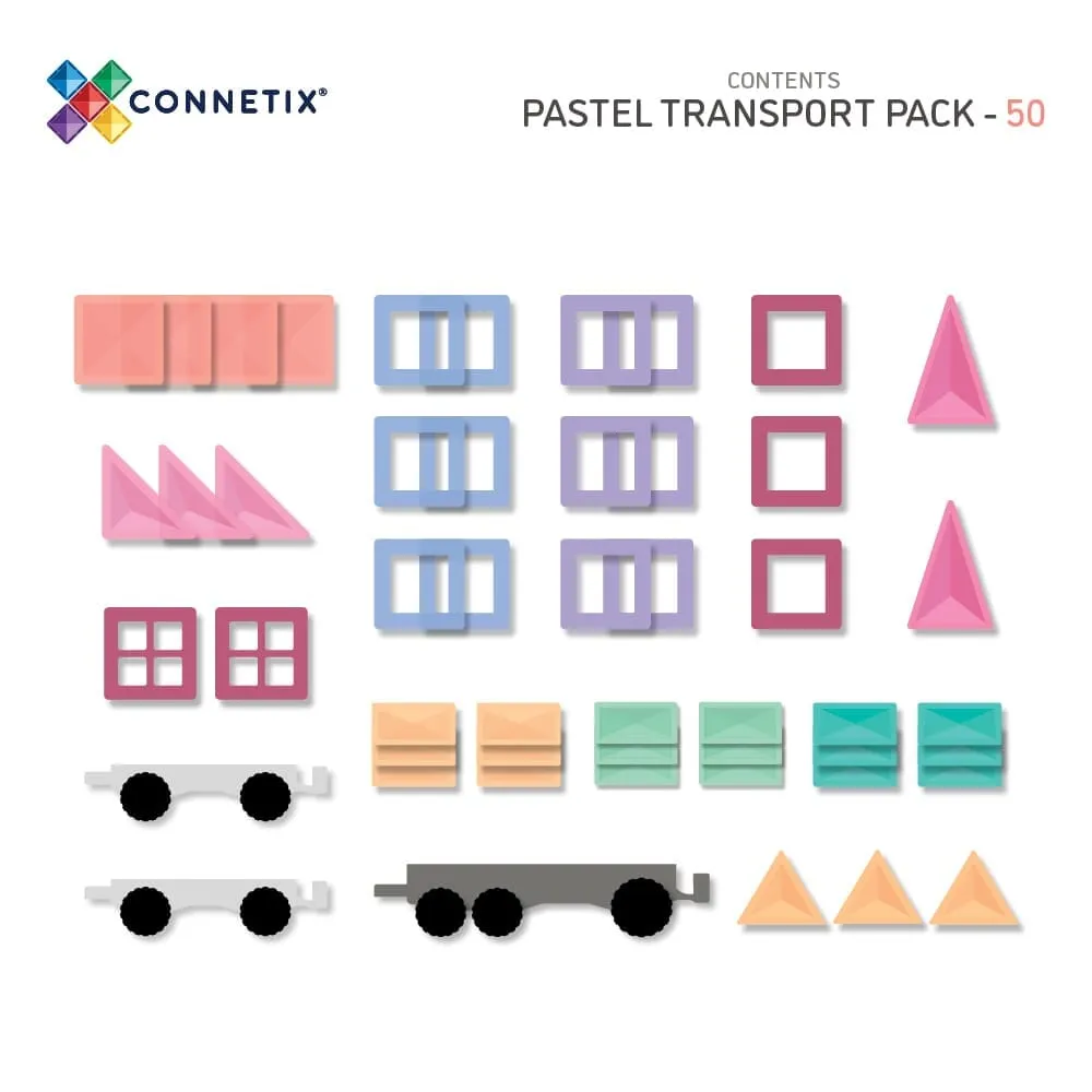 Connetix Tiles - Pastel Transport Pack 50pc