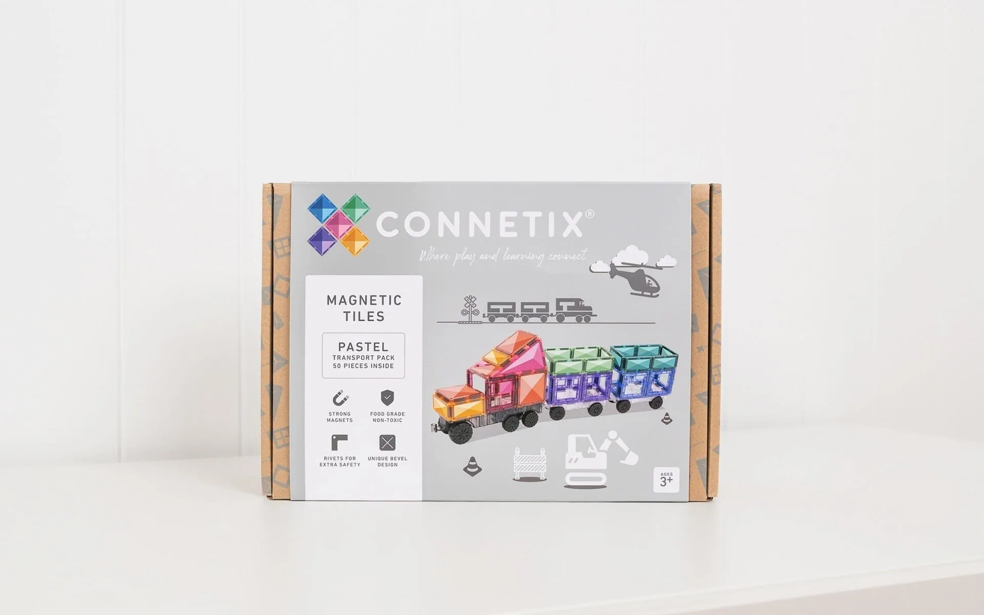 Connetix Tiles - Pastel Transport Pack 50pc