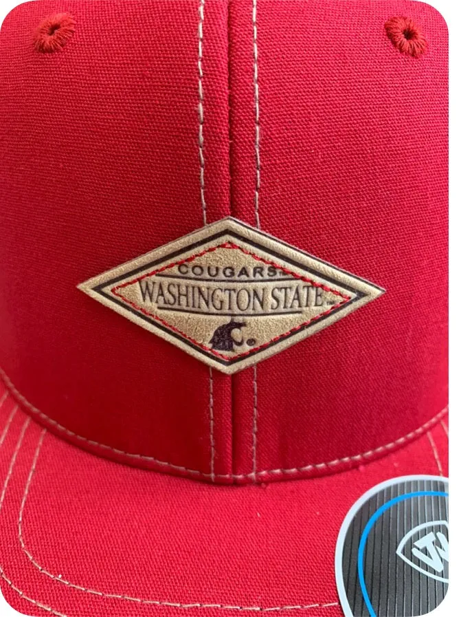 Crimson Washington State University Flatbill Diamond Hat