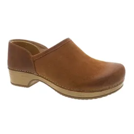 Dansko Brenna Clog (Women) - Tan Burnished Suede