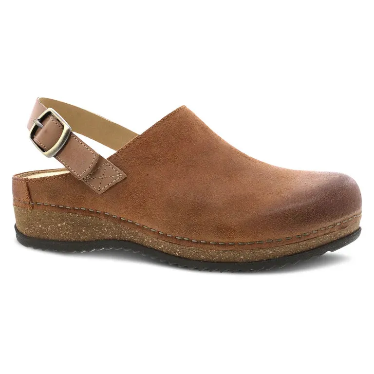 Dansko Women's Merrin Sling Back Clog in Tan Nubuck