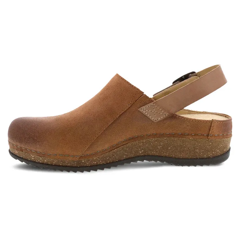 Dansko Women's Merrin Sling Back Clog in Tan Nubuck