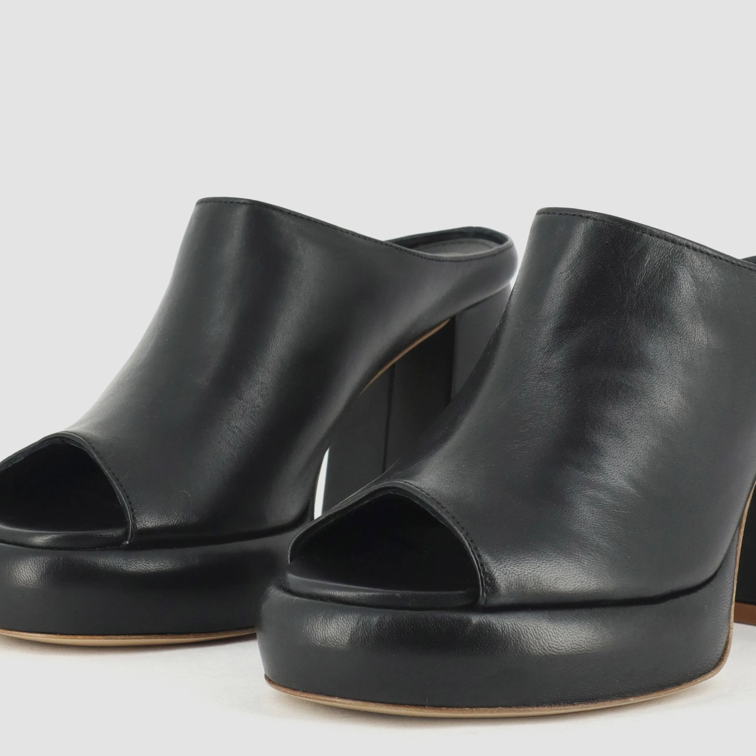 Doria Black Platform Mules