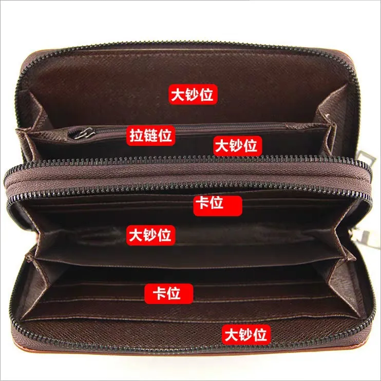 Double Zipper Wallet for Mobile Phones, Cash & Cards Slots