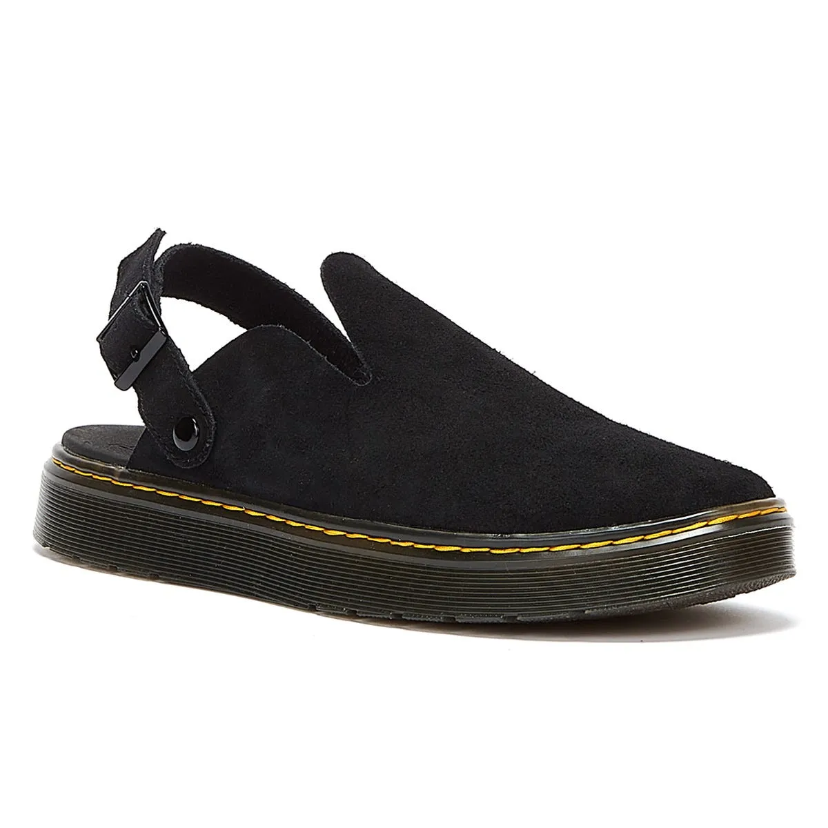 Dr. Martens Carlson EH Suede Moss Back Mens Black Mule Sandals