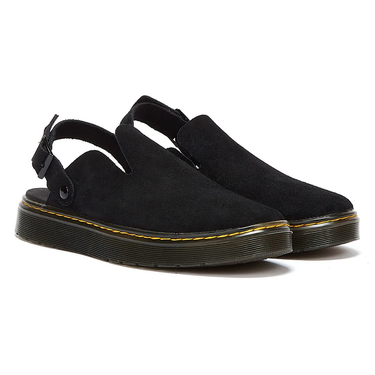 Dr. Martens Carlson EH Suede Moss Back Mens Black Mule Sandals