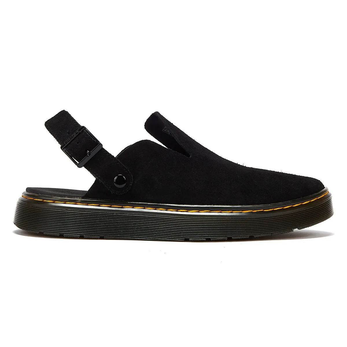 Dr. Martens Carlson EH Suede Moss Back Mens Black Mule Sandals