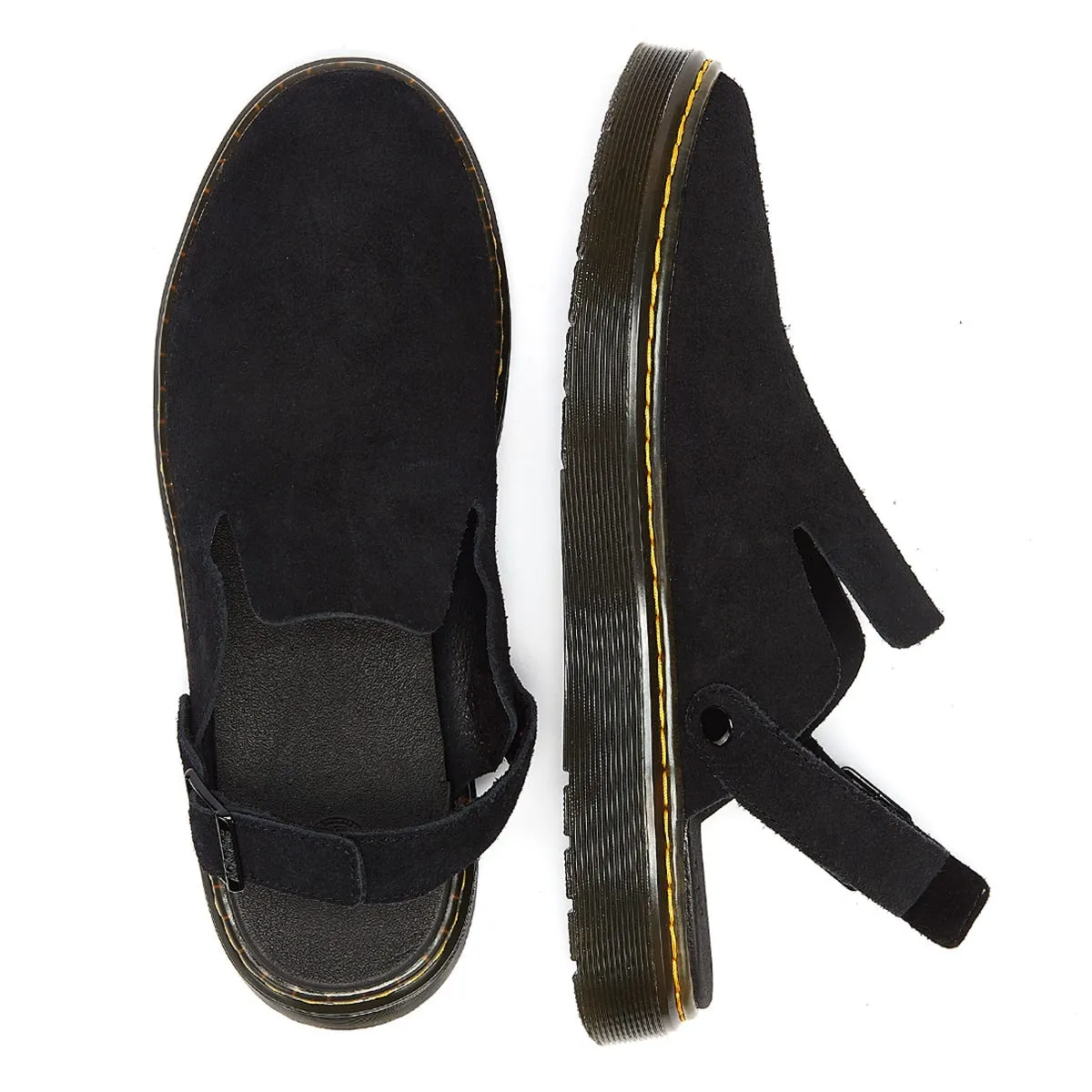 Dr. Martens Carlson EH Suede Moss Back Mens Black Mule Sandals