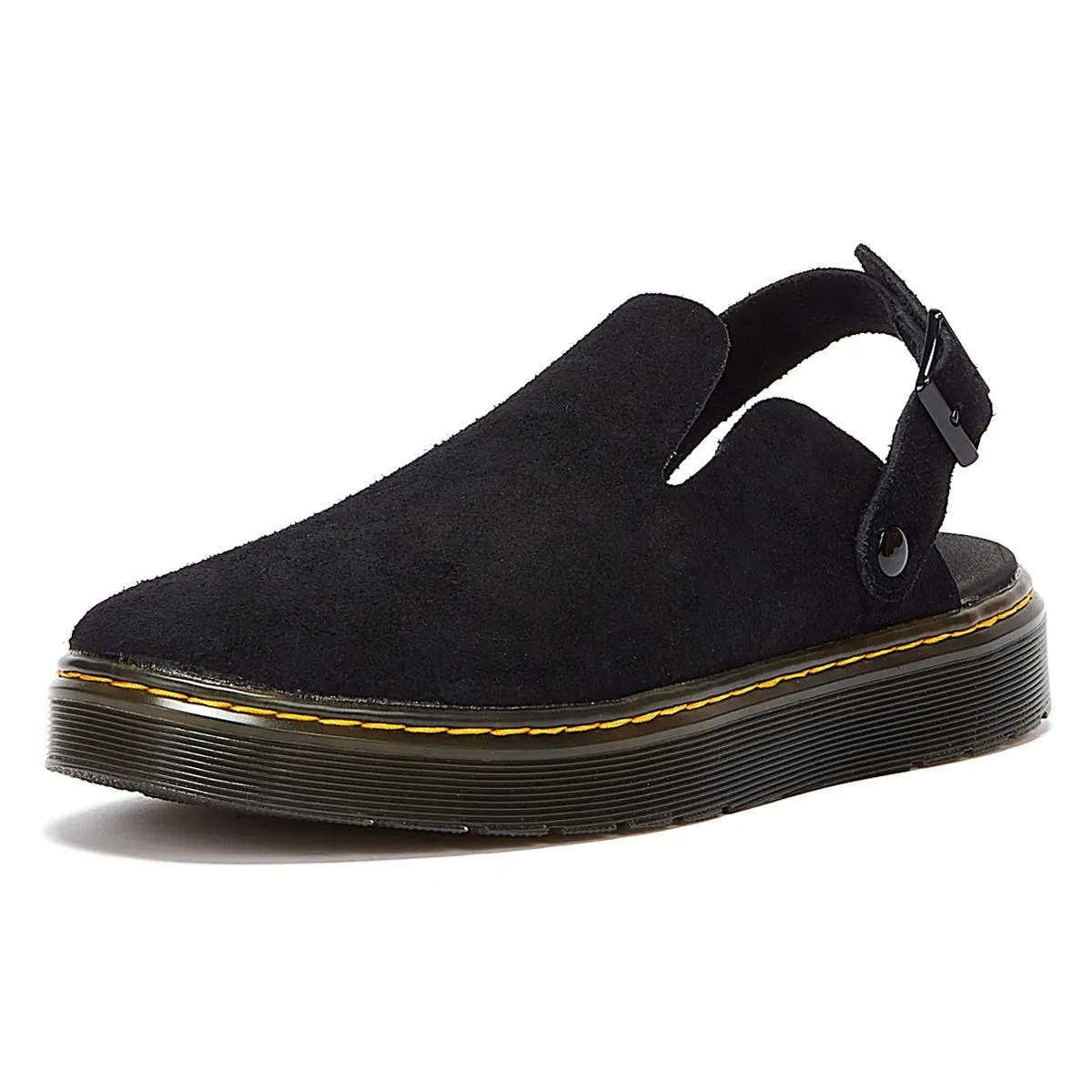 Dr. Martens Carlson EH Suede Moss Back Mens Black Mule Sandals