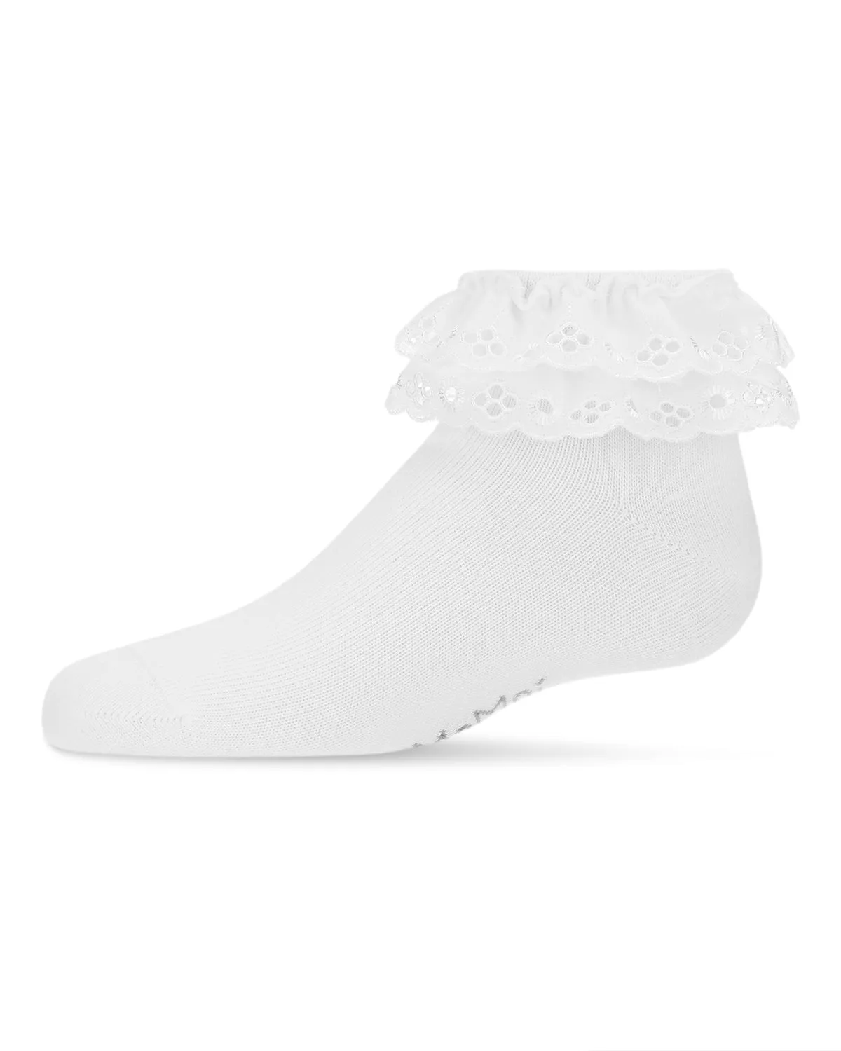 Dual Layer Eyelet Lace Anklet Sock