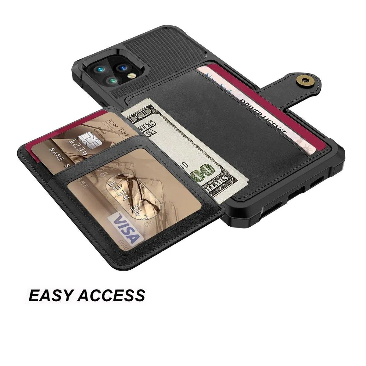 Echo Luxury Leather Wallet iPhone Case For 14 and 15 Series