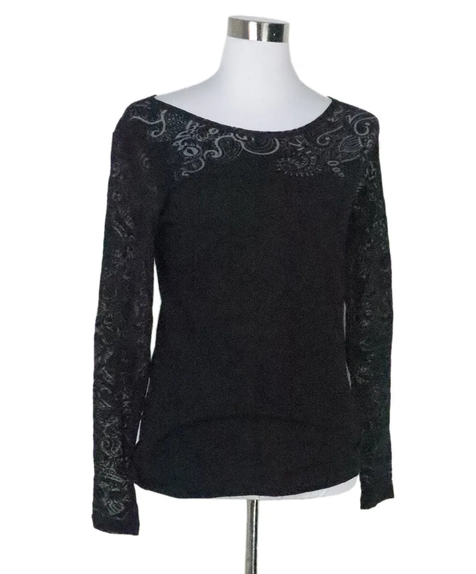 Etro Black Paisley Illusion Top sz 8