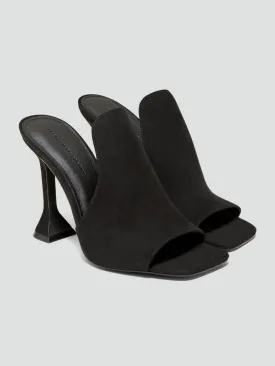 Fallon Peep Toe Mules in Black