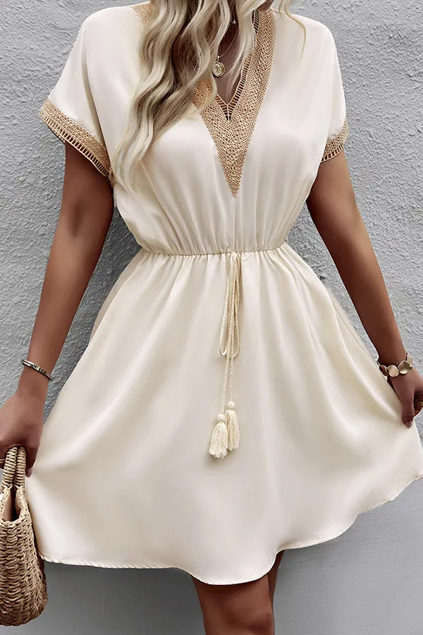 Fashion Sleeveless Solid Layered Modern Ruffle Hem Mini Dress