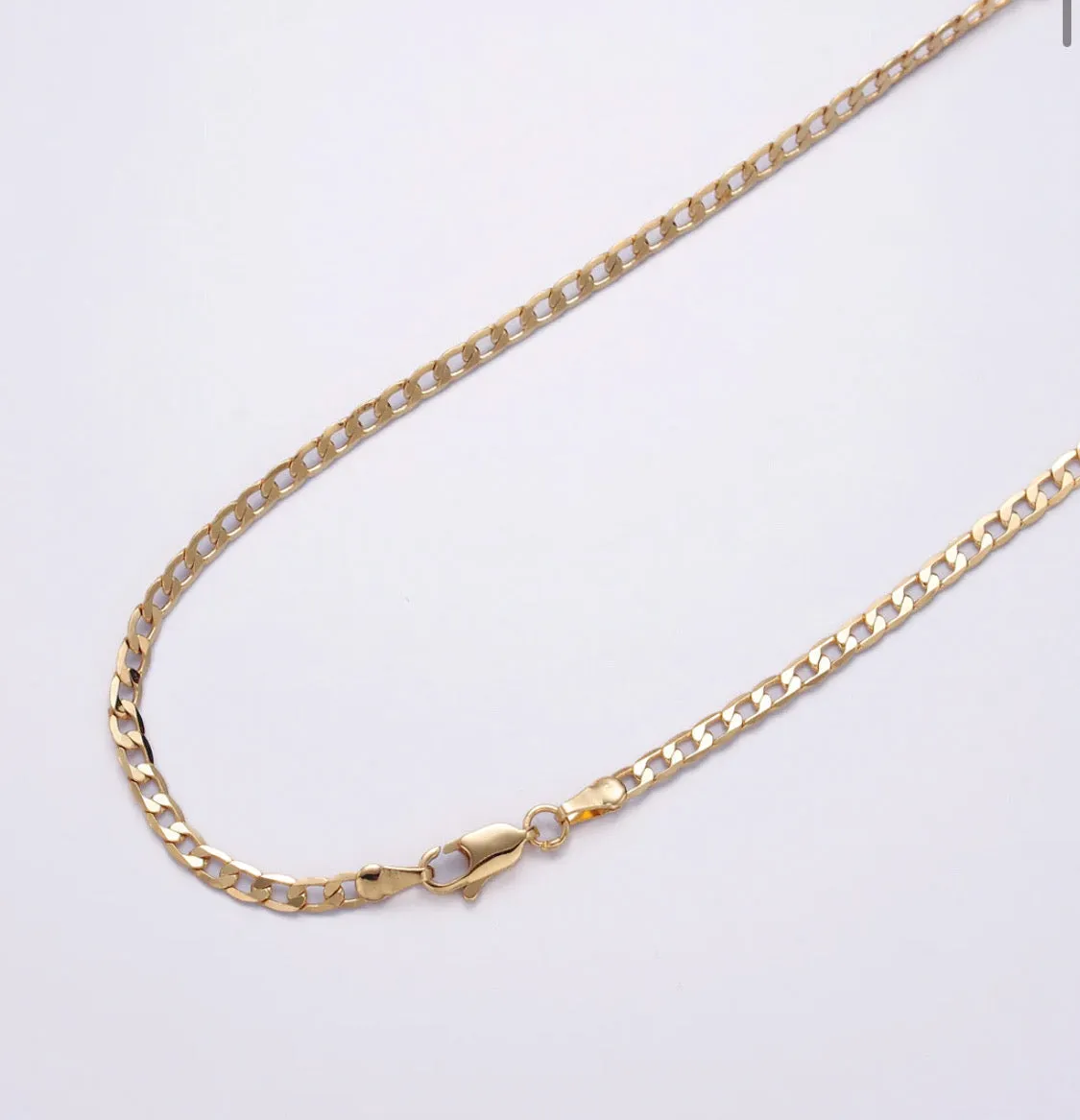 Flat Cuban Link Chain 17.7”