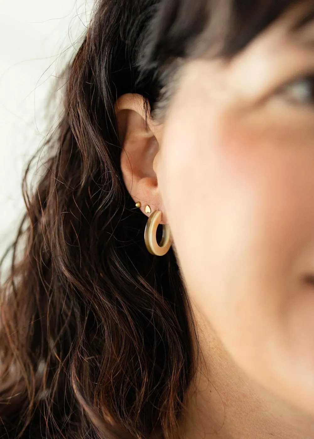 Flat Horn Hoop Earrings