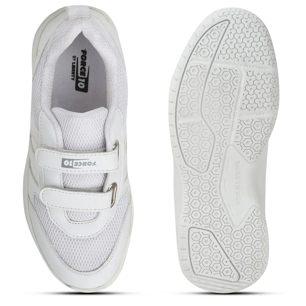 Force 10 By Liberty Kids SKOLGAME-V White School Non Lacing Shoes