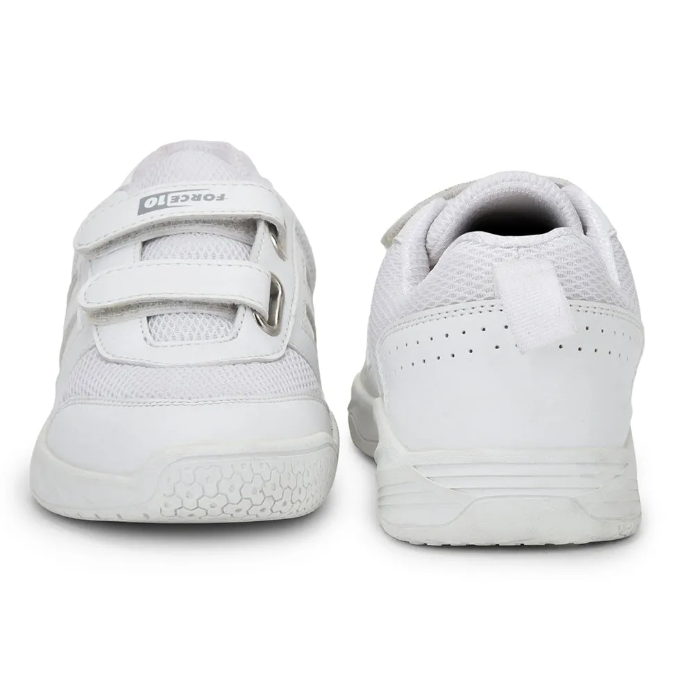 Force 10 By Liberty Kids SKOLGAME-V White School Non Lacing Shoes