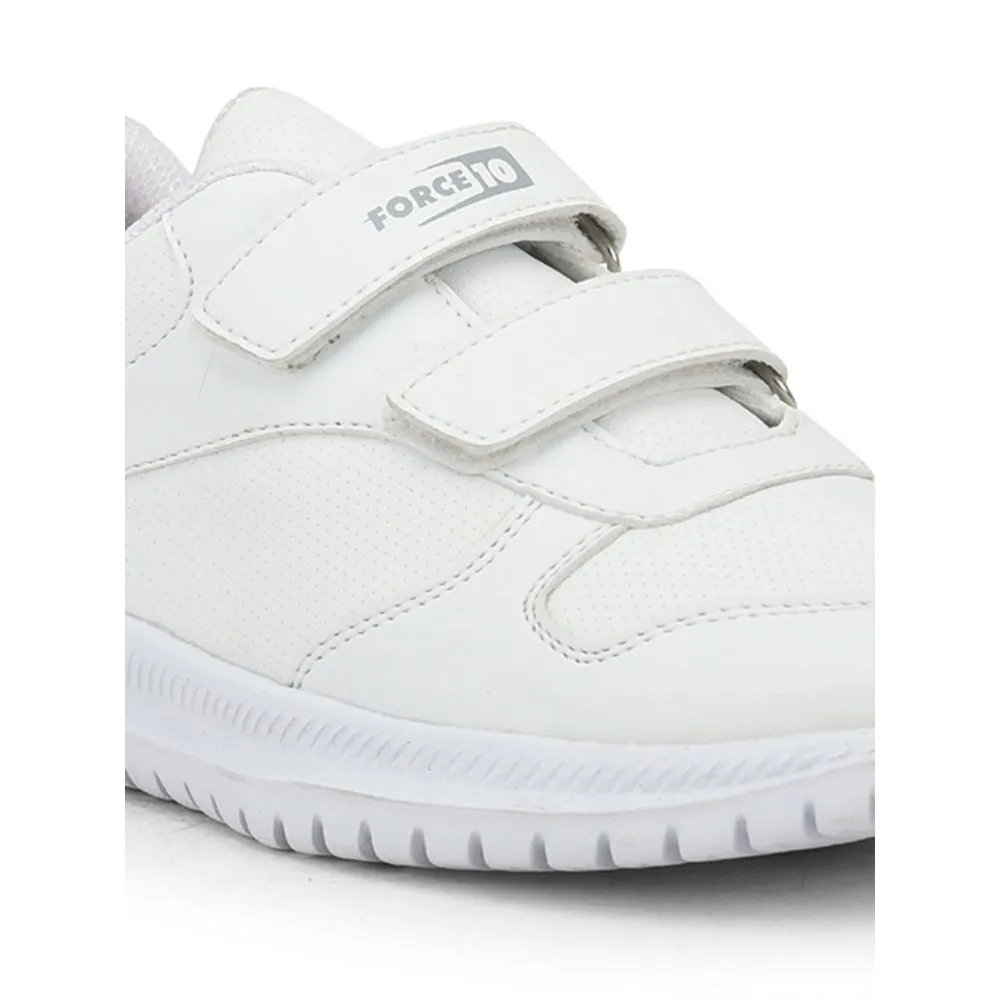 Force 10 School Non Lacing Shoes For Kids (White) SKOLPRO-V By Liberty