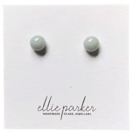 Glass Stud Earrings - Grey Opal