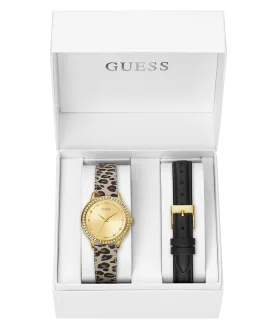 GUESS Ladies Gold Tone Analog Watch Box Set