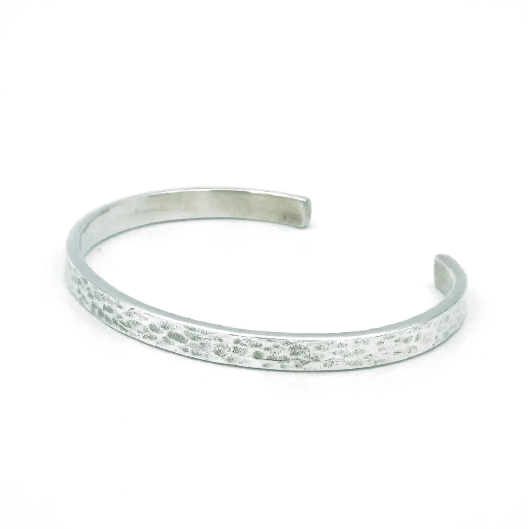 Hammered Flat Silver Cuff