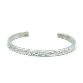 Hammered Flat Silver Cuff